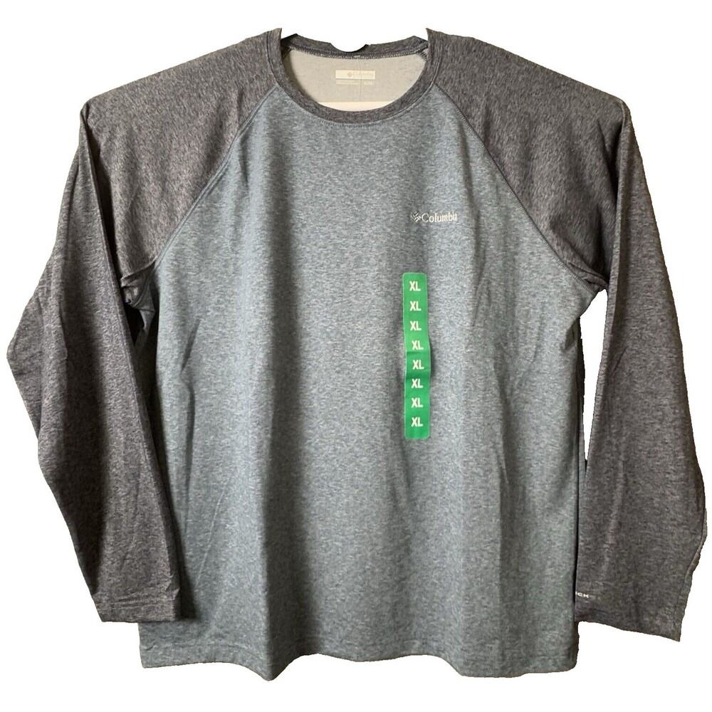 Columbia Mens XL Blue Gray Omni-Wick Long Sleeve Tee Shirt Pull Over X-Large